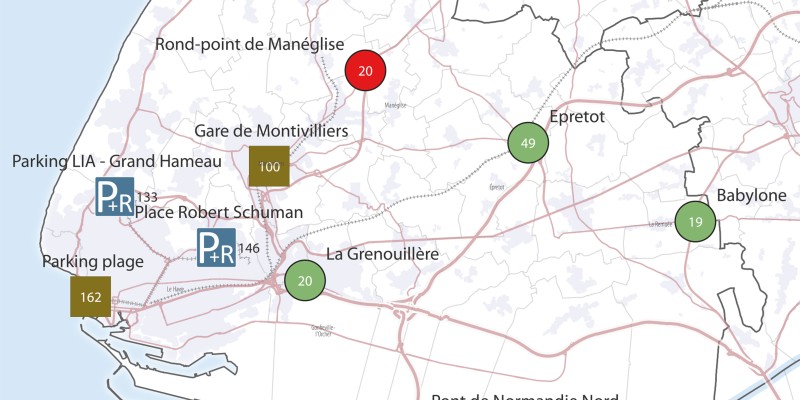 Les aires de covoiturage et les parkings relais dans la Communauté urbaine du Havre