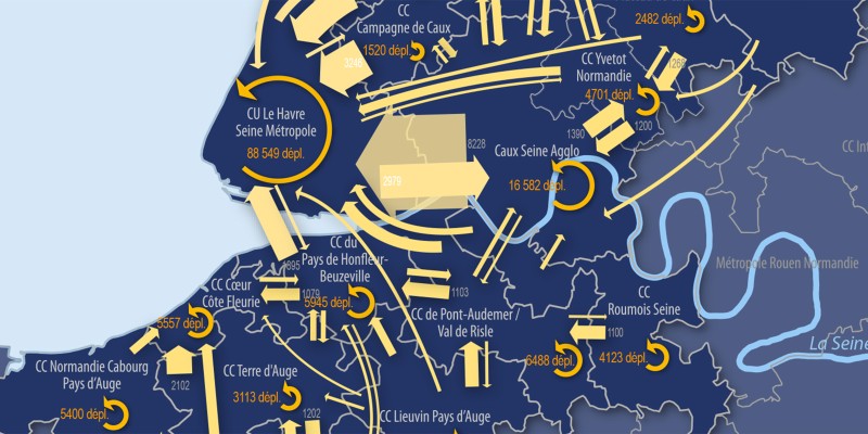 Les déplacements domicile-travail dans l'estuaire de la Seine