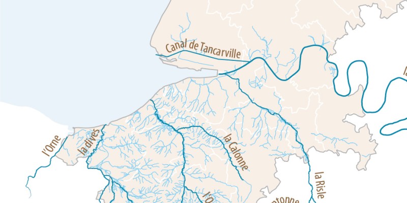 Le réseau hydrographique de l'estuaire de la Seine