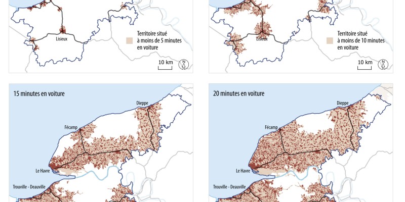 Isochrones depuis les gares 
