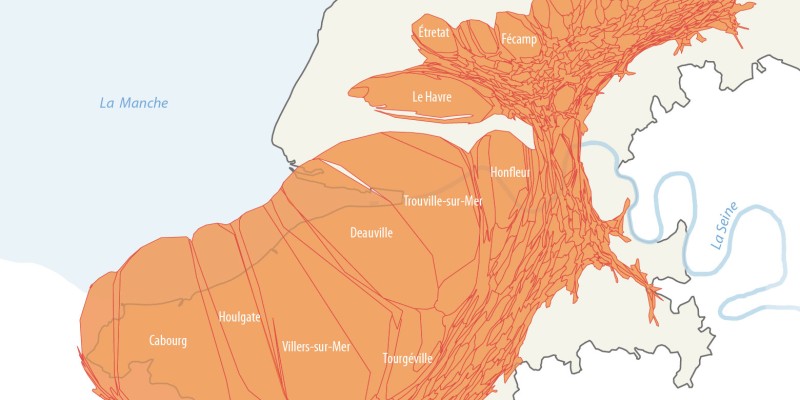 La répartition des résidences secondaires en anamorphose dans l'estuaire de la Seine